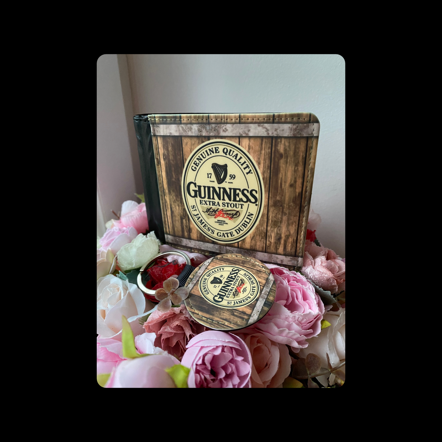 Guinness Barrel PU Material Wallet & Keyring