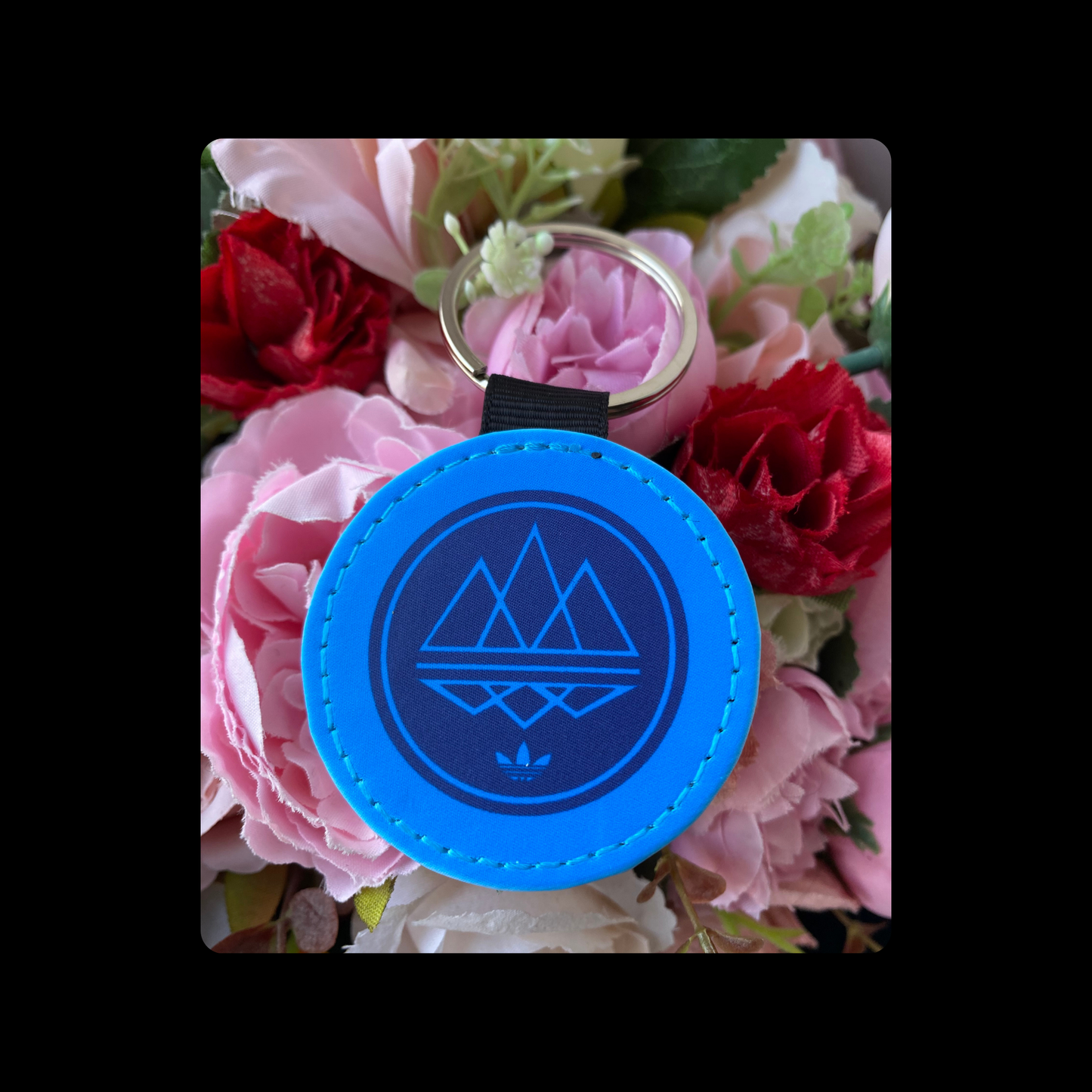 Adidas Spezial Navy Blue & Sky Blue Round Keyring 5cm