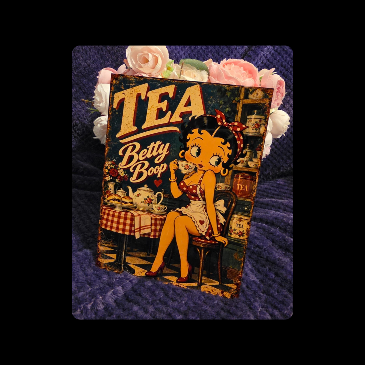 Betty Boop Tea Metal Bar Sign 15cm x 20cm