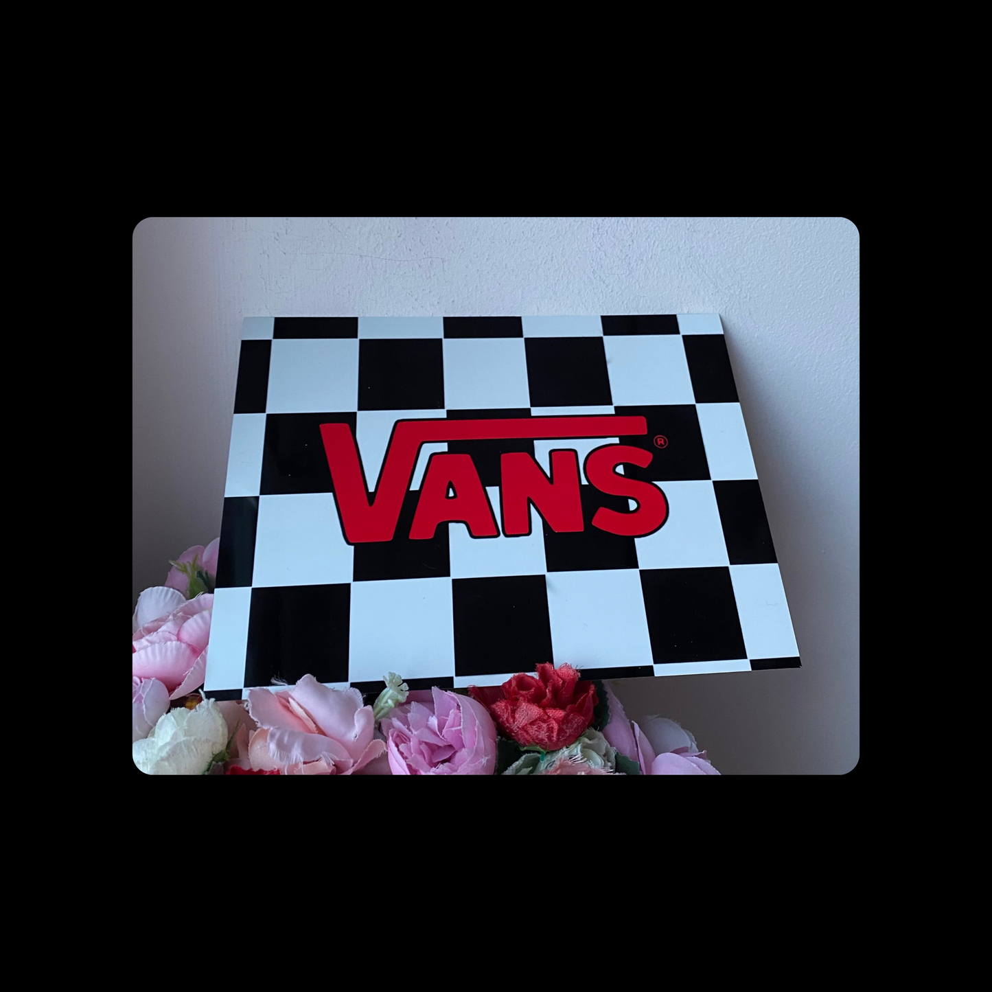 Vans Checkered Metal Bar Sign 15cm x 20cm