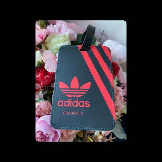 Adidas Originals Black & Red Shoebox Style PU Material Luggage Tag