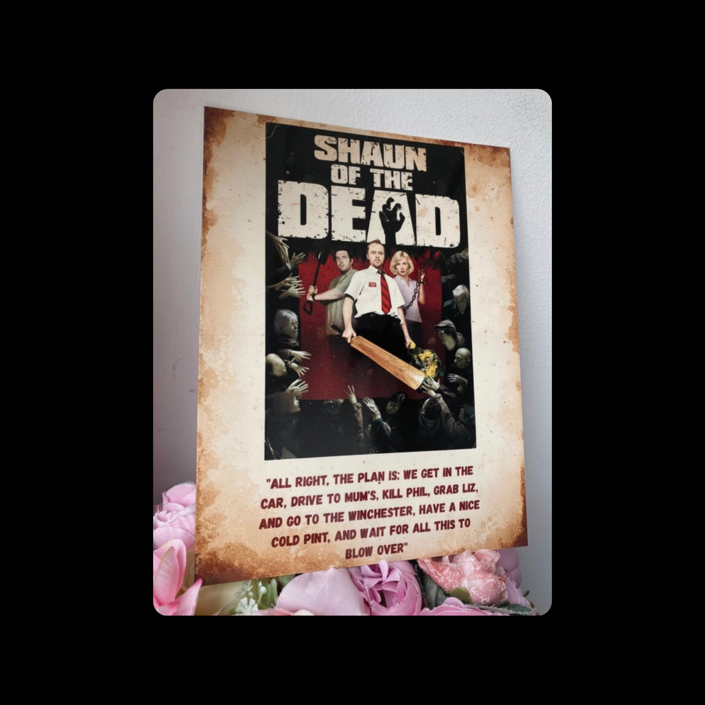 Shaun Of The Dead Metal Bar Sign 15cm x 20cm