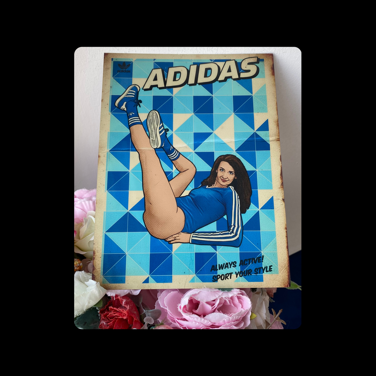 Adidas Pin Up Girl Always Active Metal Bar Sign 15cm x 20cm