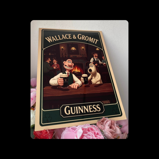 Wallace & Gromit Guinness Metal Bar Sign 15cm x 20cm