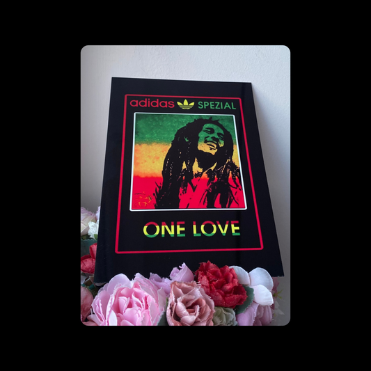 Adidas Spezial Bob Marley One Love Metal Bar Sign 15cm x 20cm
