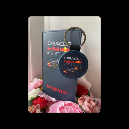Red Bull F1 Racing Car PU Material Passport Holder & Keyring