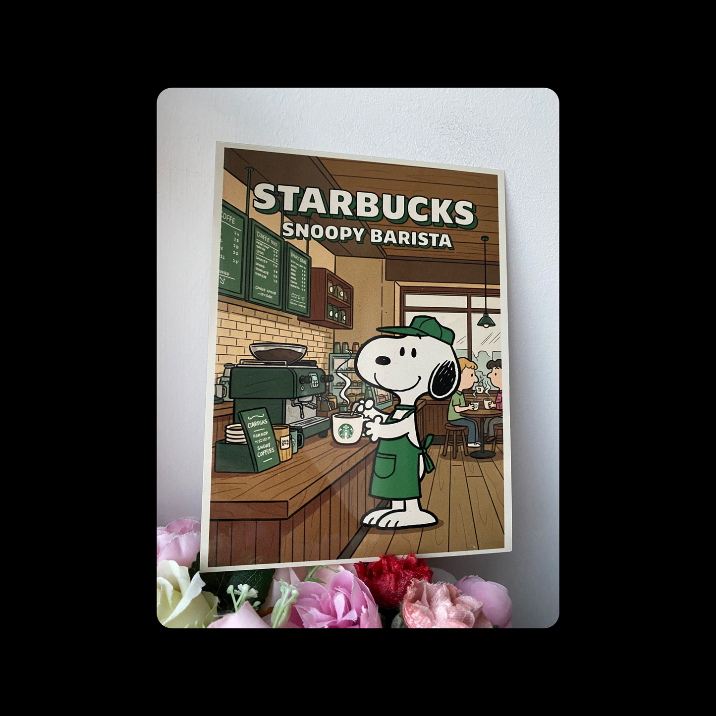 Snoopy Starbucks Metal Bar Sign 15cm x 20cm