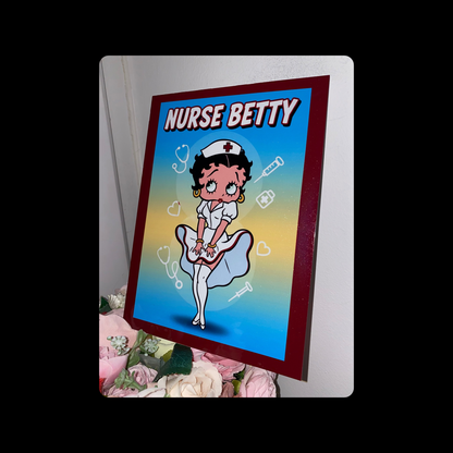 Betty Boop Nurse Metal Bar Sign 15cm x 20cm
