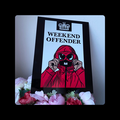 Weekend Offender Football Casual Red Jacket Metal Bar Sign 15cm x 20cm