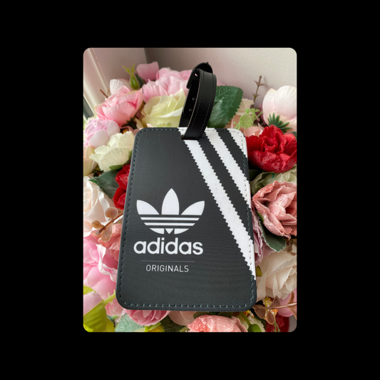 Adidas Originals Black & White Shoebox Style PU Material Luggage Tag