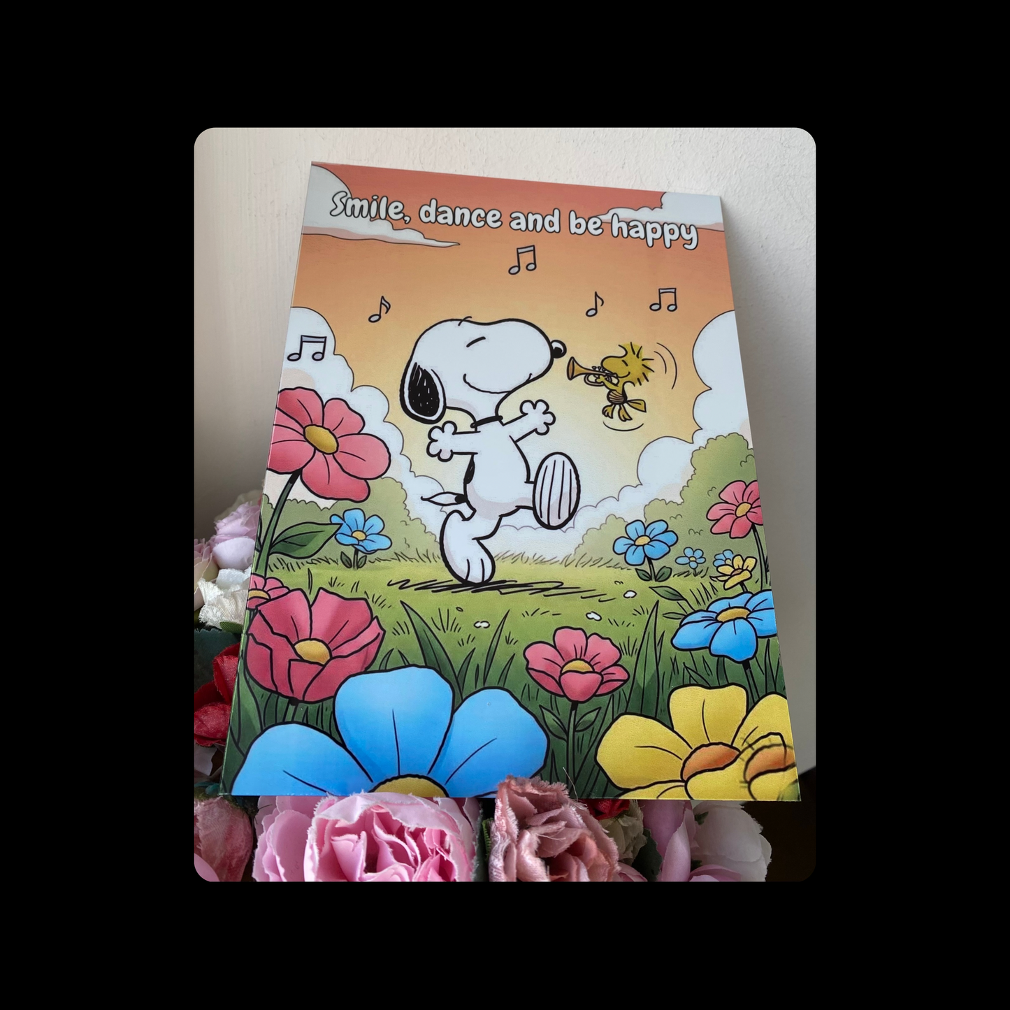 Snoopy Smile, Dance & Be Happy Metal Bar Sign 15cm x 20cm