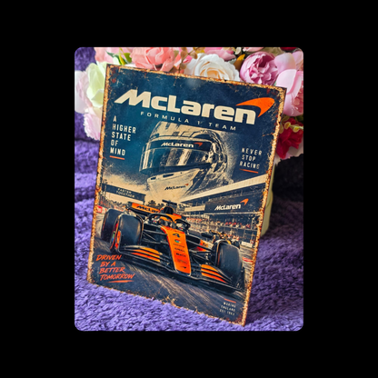McLaren F1 Formula One Metal Bar Sign 15cm x 20cm