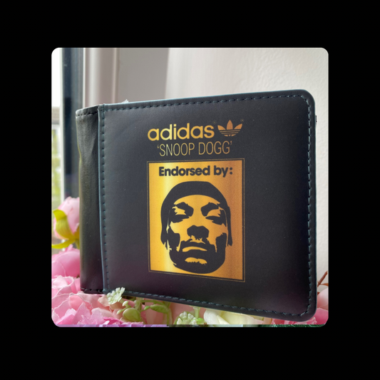 Adidas Endorsed By Snoop Dogg Black & Gold PU Material Wallet