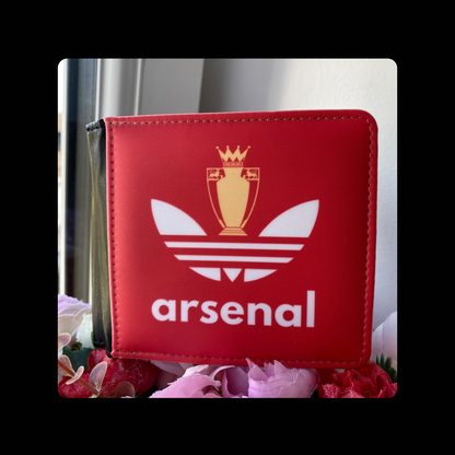 Arsenal Adidas Invincibles Gold Trophy Red PU Material Wallet 10cm x 9.5cm