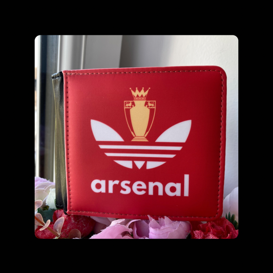 Arsenal Adidas Invincibles Gold Trophy Red PU Material Wallet 10cm x 9.5cm