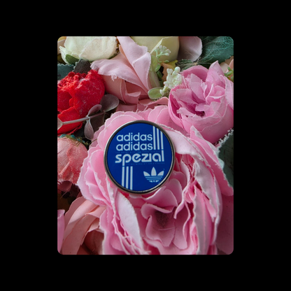 Adidas Spezial Blue & White Round Pin Badge 20mm