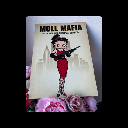 Betty Boop Moll Mafia Metal Bar Sign 15cm x 20cm