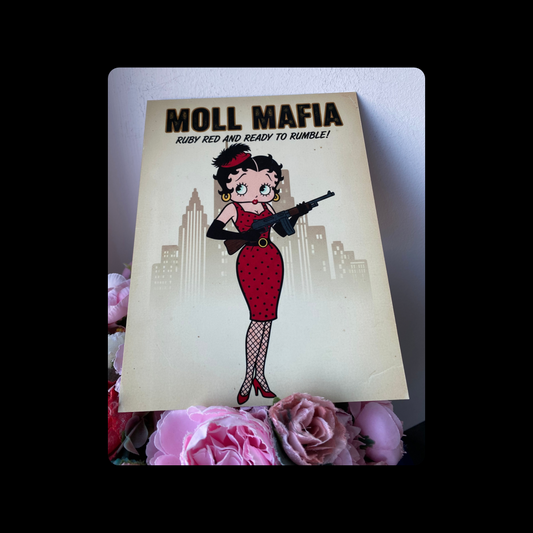 Betty Boop Moll Mafia Metal Bar Sign 15cm x 20cm