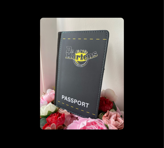 Dr Martens Black & Yellow PU Material Passport Holder