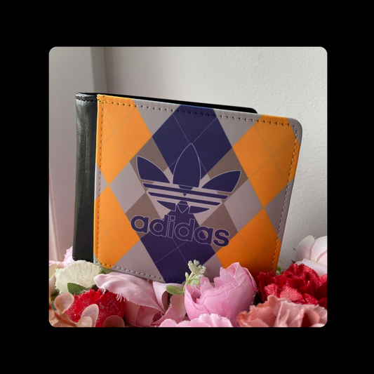 Adidas Originals Argyle Golf 80’s Football Casual Style Orange PU Leather Wallet