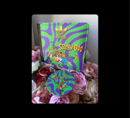 Adidas Scooby Doo Green & Purple PU Material Wallet & Keyring