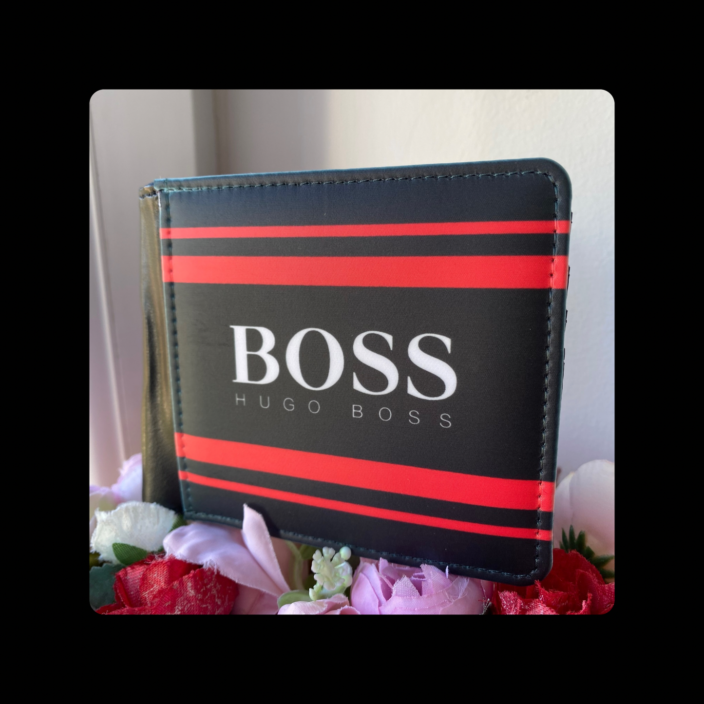 Hugo Boss Black & Red PU Material Wallet