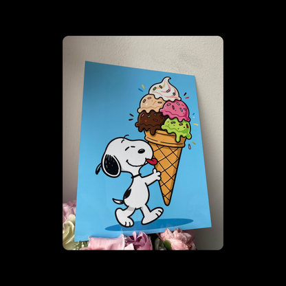 Snoopy Ice Cream Metal Bar Sign 15cm x 20cm