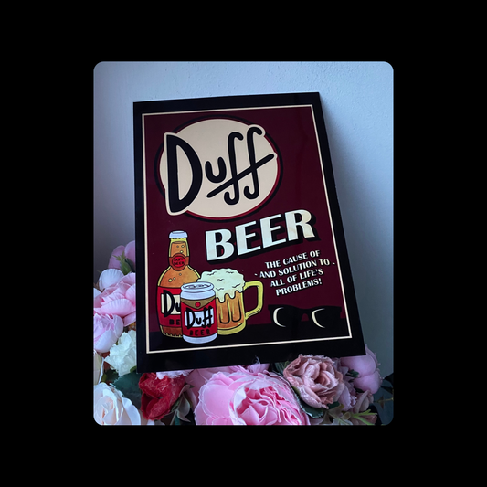 The Simpsons Duff Beer Metal Bar Sign 15cm x 20cm