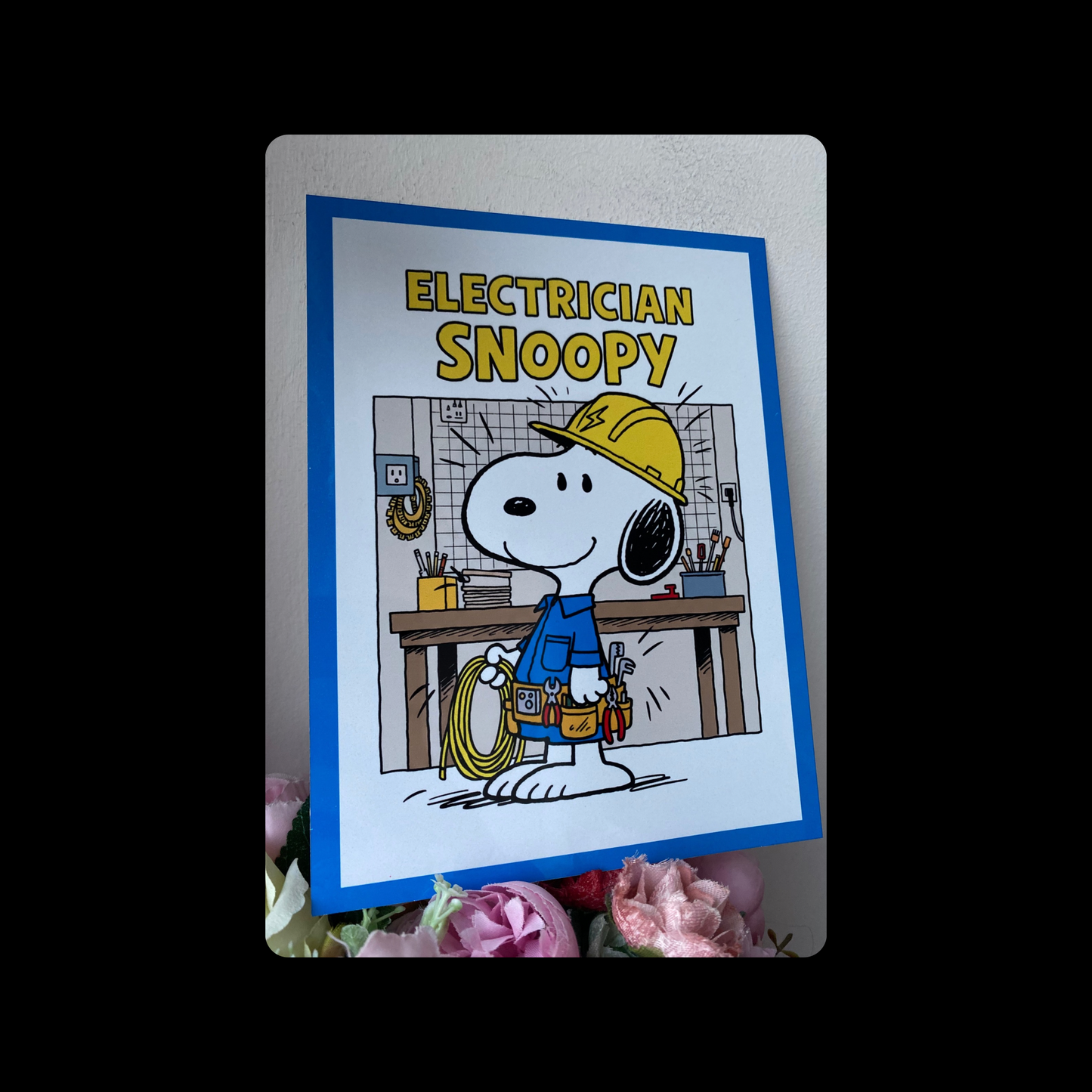 Snoopy Electrician Metal Bar Sign 15cm x 20cm