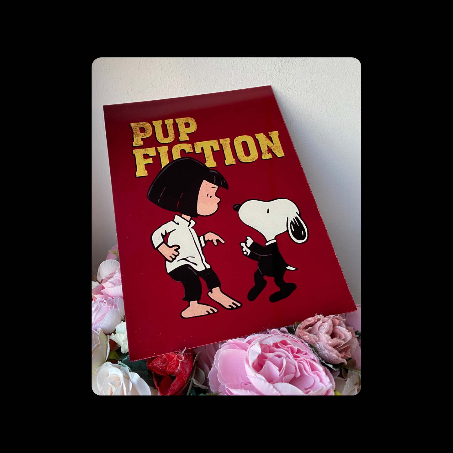 Snoopy Pup Fiction Metal Bar Sign 15cm x 20cm