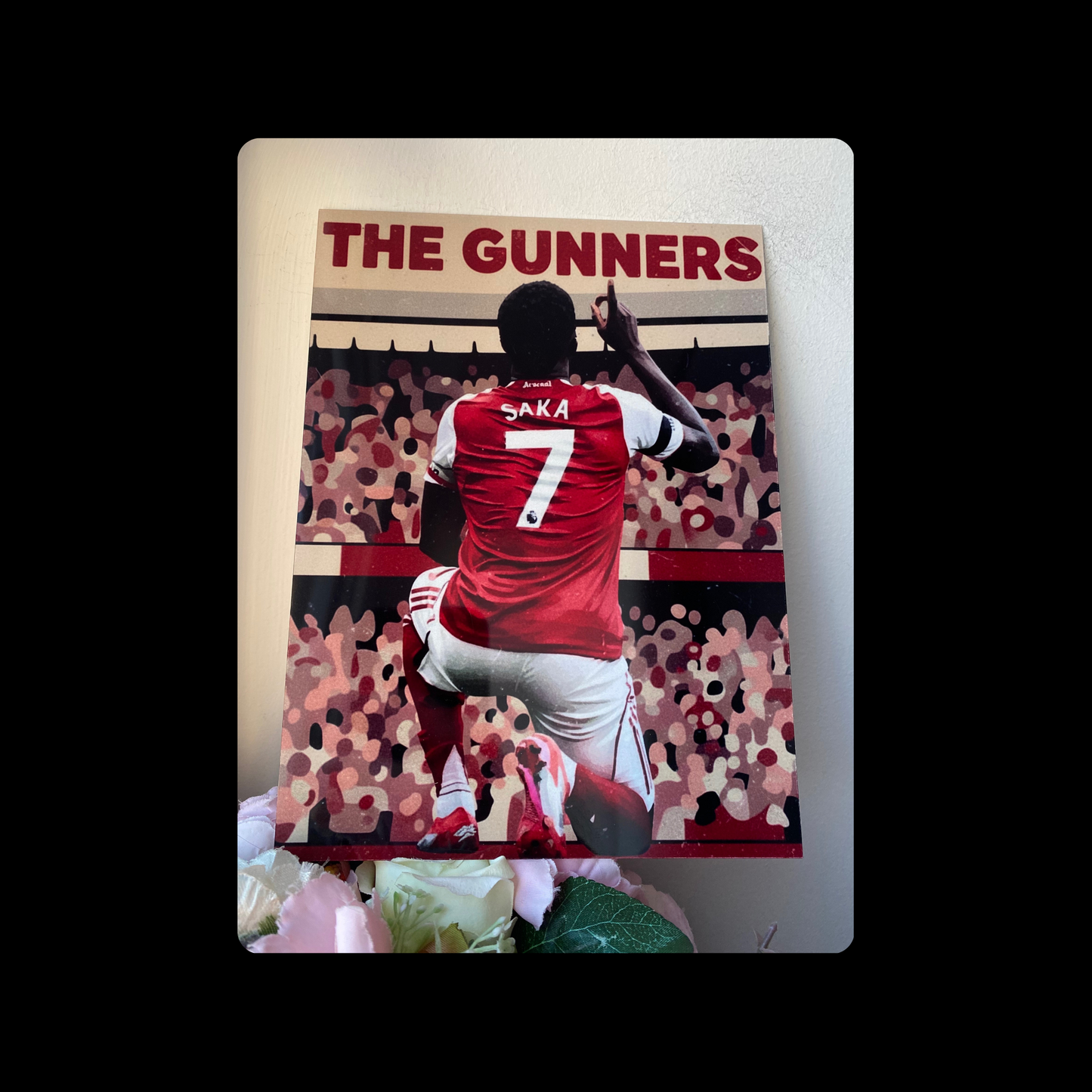 Arsenal The Gunners Bukayo Saka Metal Bar Sign 15cm x 20cm