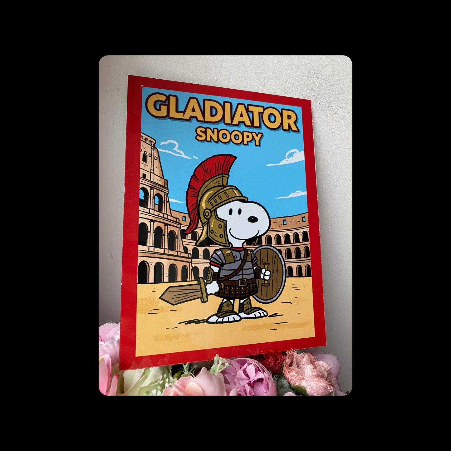Snoopy Gladiator Metal Bar Sign 15cm x 20cm