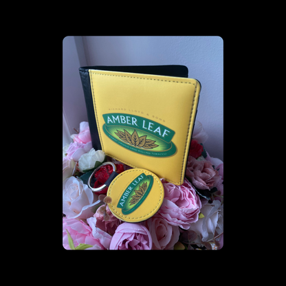 Amber Leaf Tobacco PU Material Wallet & Keyring