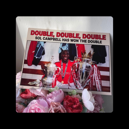 Arsenal Sol Campbell Double Metal Bar Sign 15cm x 20cm