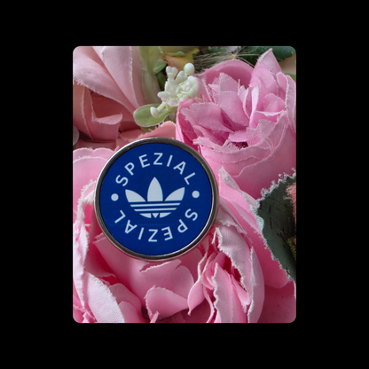 Adidas Spezial Navy & White Round Pin Badge 23mm