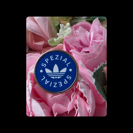 Adidas Spezial Navy & White Round Pin Badge 23mm