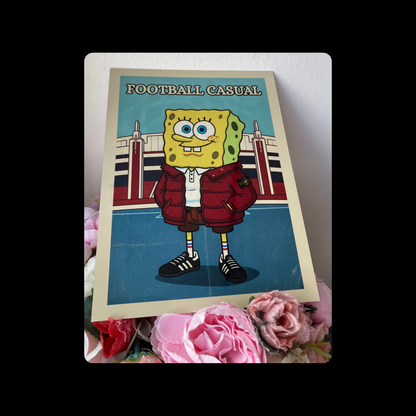 SpongeBob Football Casual Metal Bar Sign 15cm x 20cm