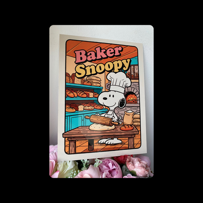 Snoopy Baker Metal Bar Sign 15cm x 20cm