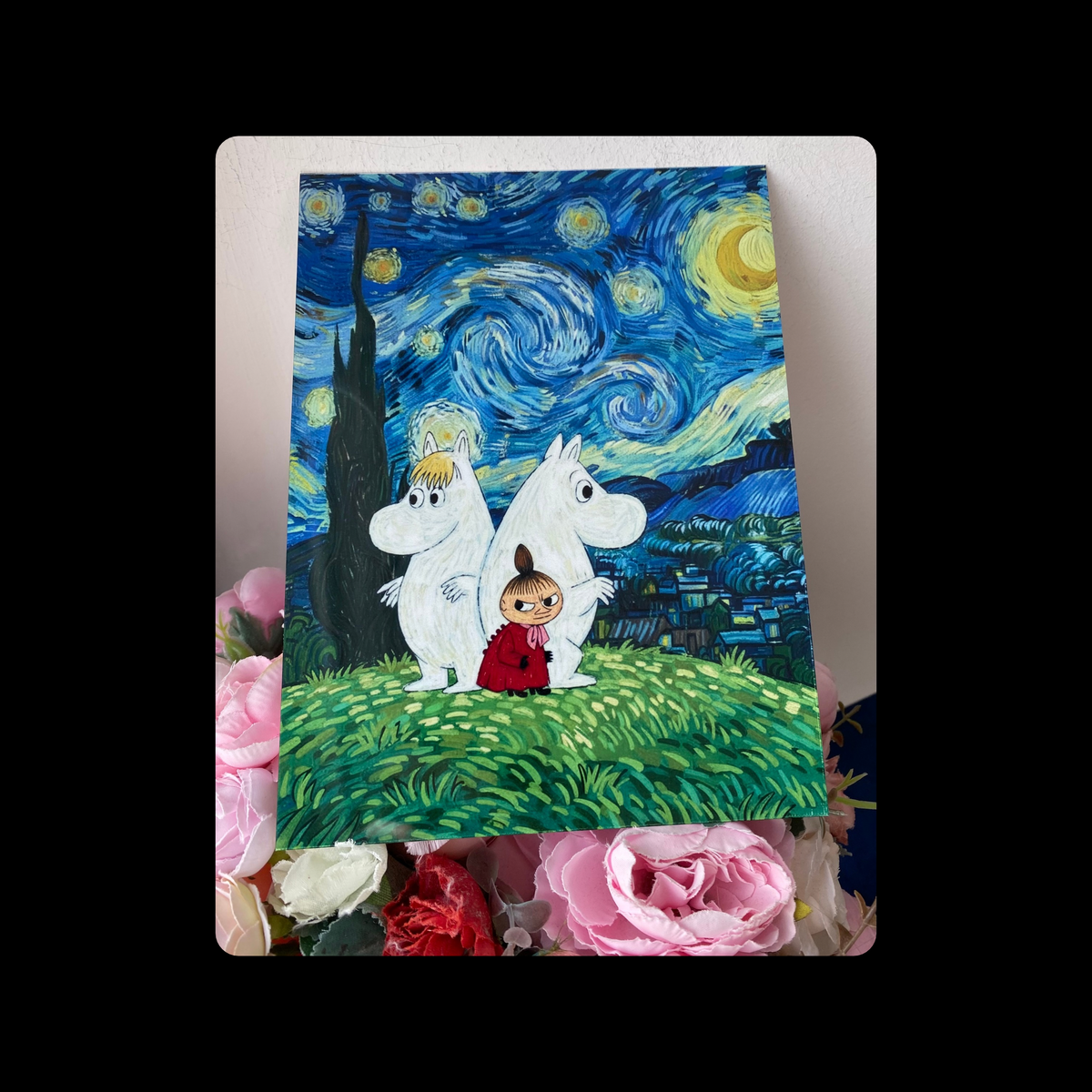 Moomin Van Gogh Starry Night Metal Bar Sign 15cm x 20cm