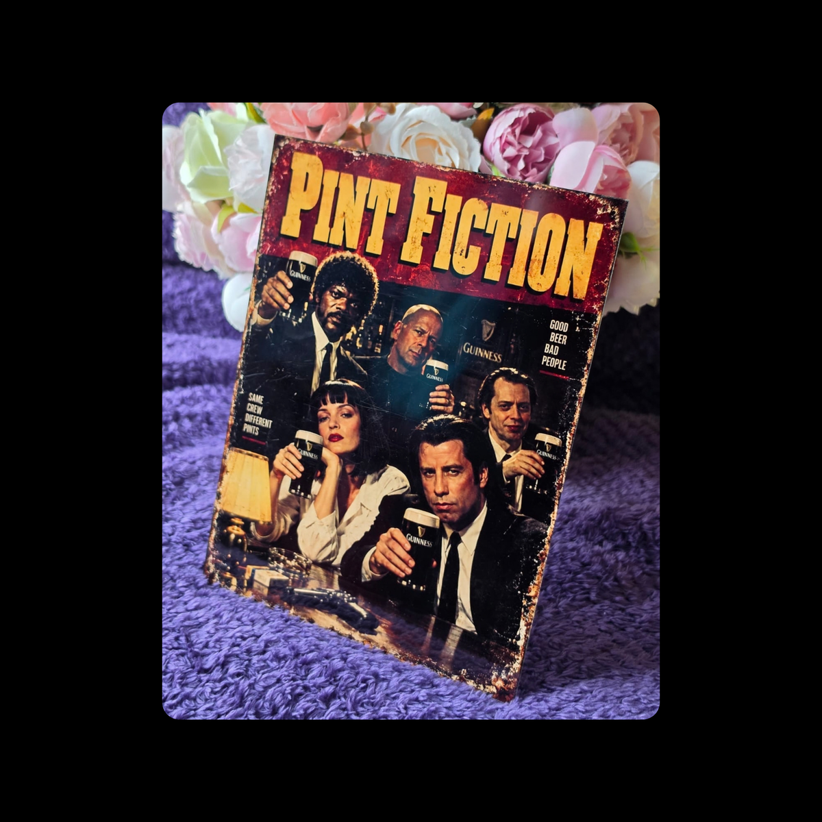 Pulp Fiction Guinness Metal Bar Sign 15cm x 20cm