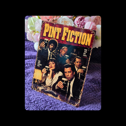 Pulp Fiction Guinness Metal Bar Sign 15cm x 20cm