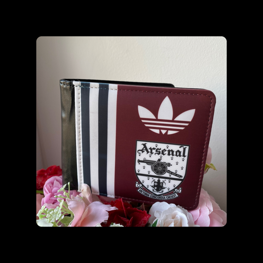 Arsenal Adidas 1949-1990 Badge Burgundy PU Material Wallet 10cm x 9.5cm