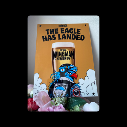Brewdog Wingman Beer Yellow Metal Bar Sign 15cm x 20cm