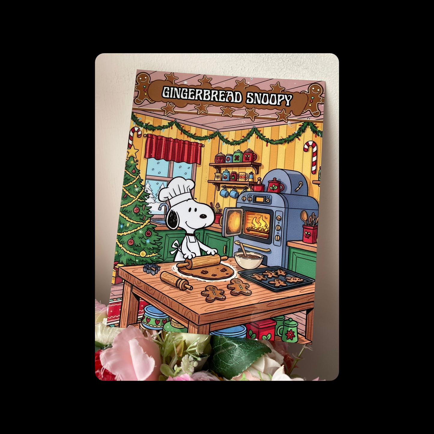 Snoopy Gingerbread Metal Bar Sign 15cm x 20cm