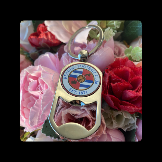 Reading Badge Metal Keyring Bottle Opener 5cm x 2.7cm