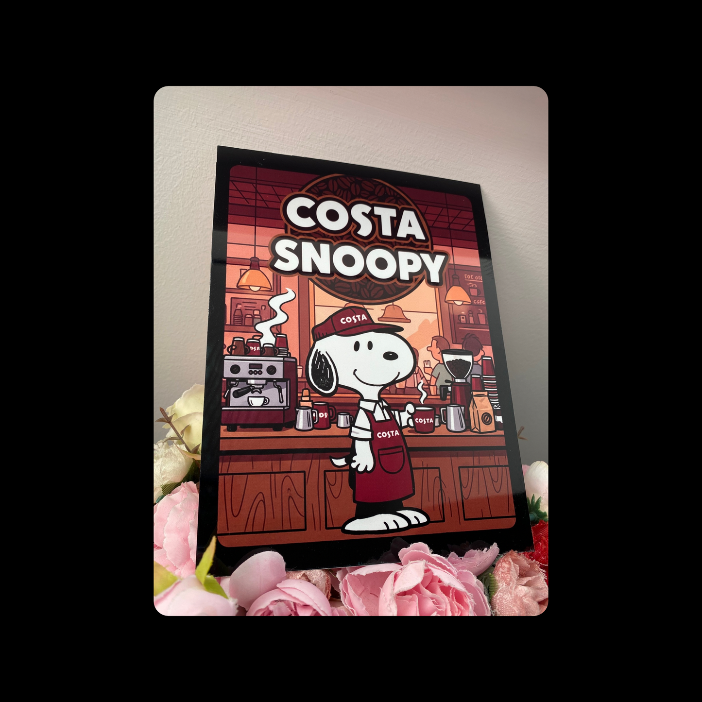 Snoopy Costa Coffee Metal Bar Sign 15cm x 20cm