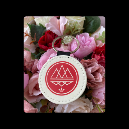 Adidas Spezial Cream & Red Round Keyring 5cm