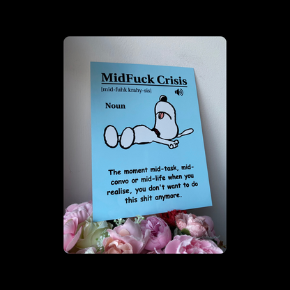 Snoopy Midf*ck Crisis Metal Bar Sign 15cm x 20cm