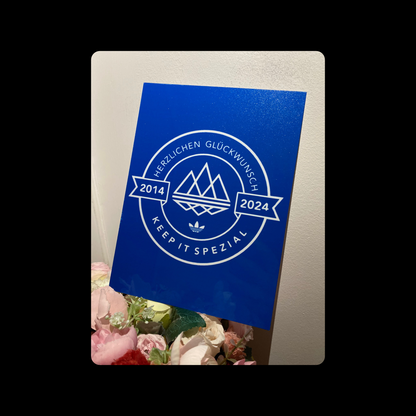 Adidas Keep It Spezial Blue & White Metal Bar Sign 15cm x 20cm