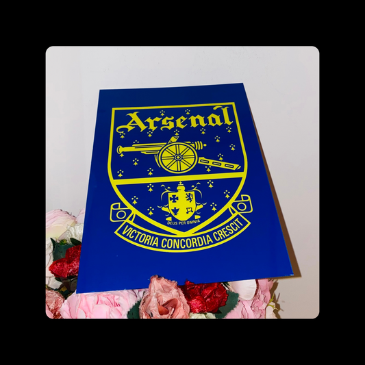Arsenal 1949-1990 Badge Blue & Yellow Metal Bar Sign 15cm x 20cm
